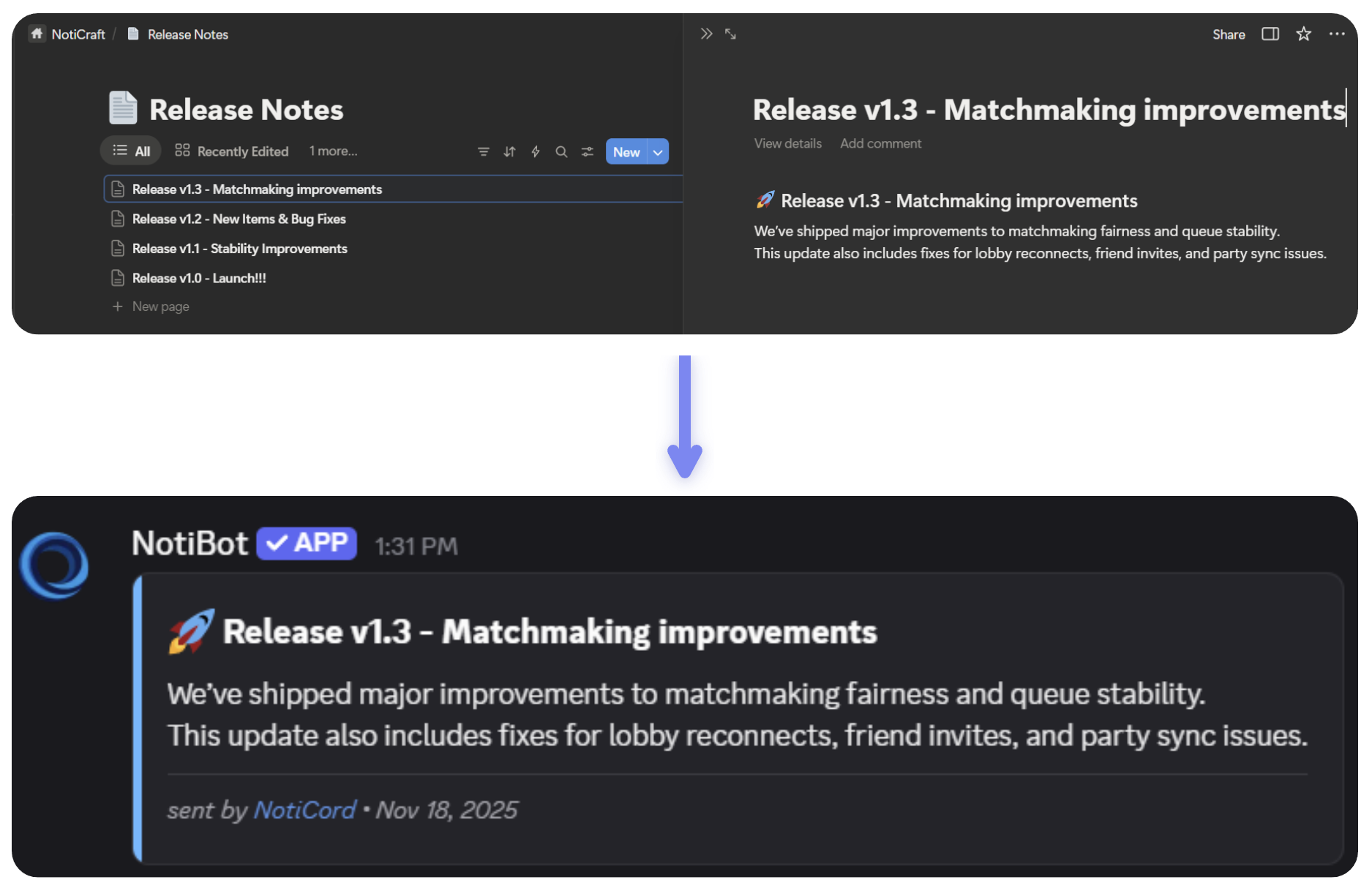 Notion notifications in Discord